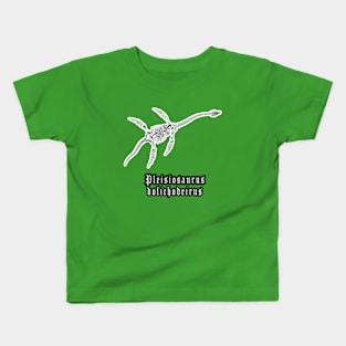 🦖 Fossil Skeleton of a Plesiosaurus dolichodeirus Dinosaur Kids T-Shirt